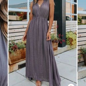 Storybook V-neck Lavender Grey Maxi Dress - XL - Brand new in original packaging